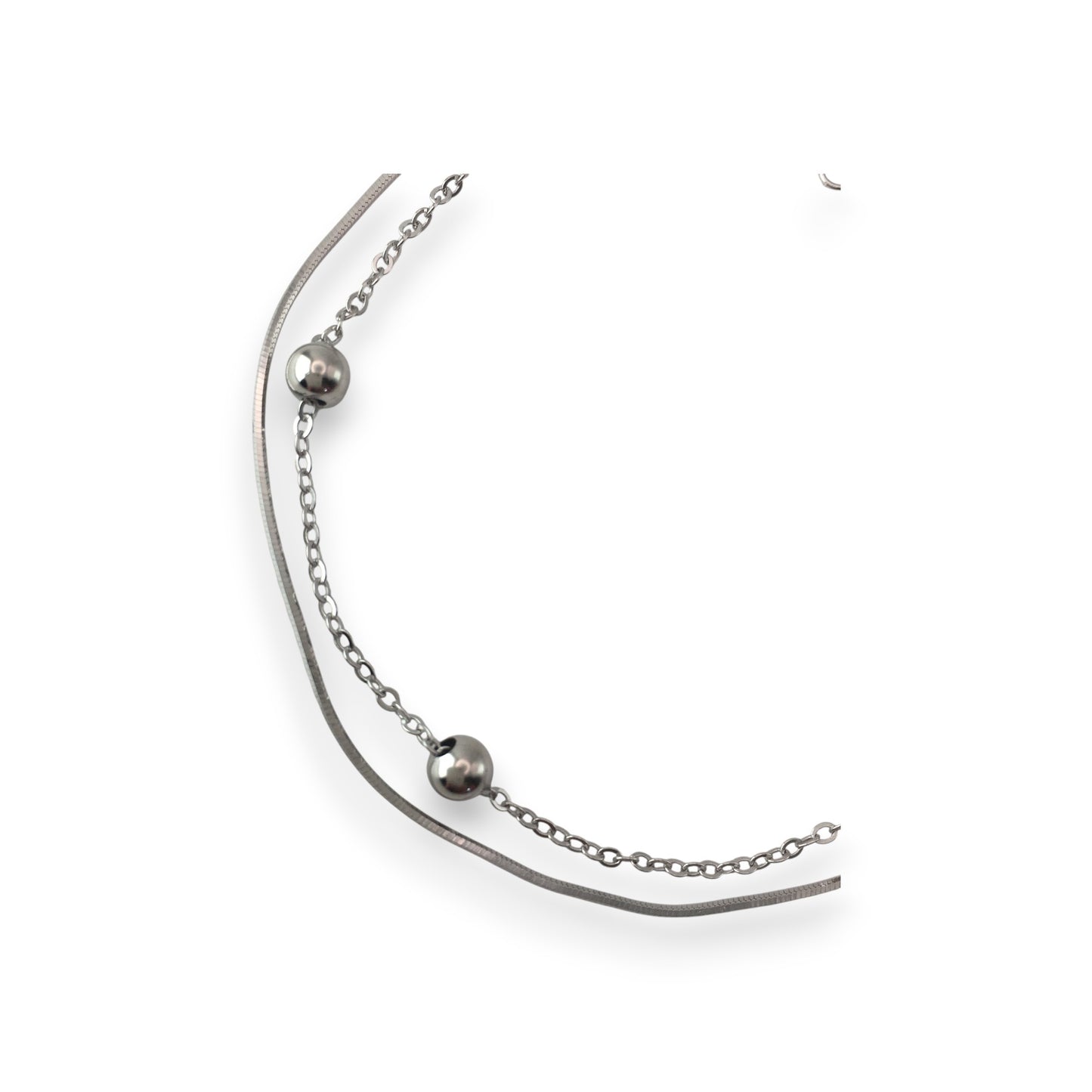 Sterling Silver Double Layered Chain Snake Bracelets