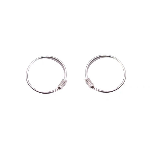 Sterling Silver Hoop Huggie Earrings
