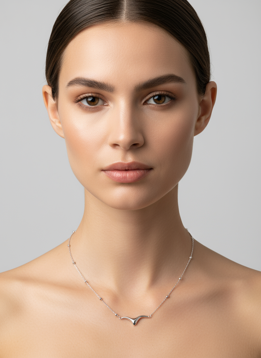 Necklace with a unique pendant on a white background