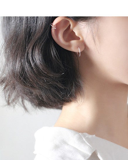 Sterling Silver Ball Closure Ring Earrings