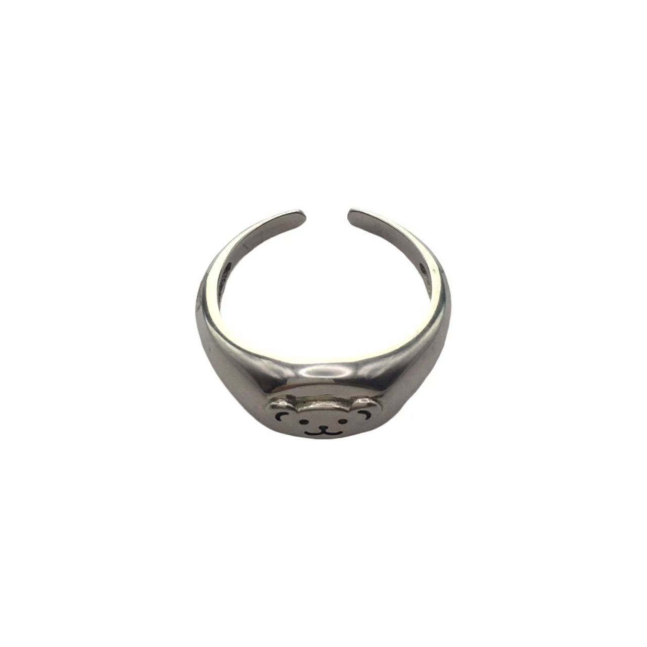 Sterling Sliver Bear Adjustable Ring