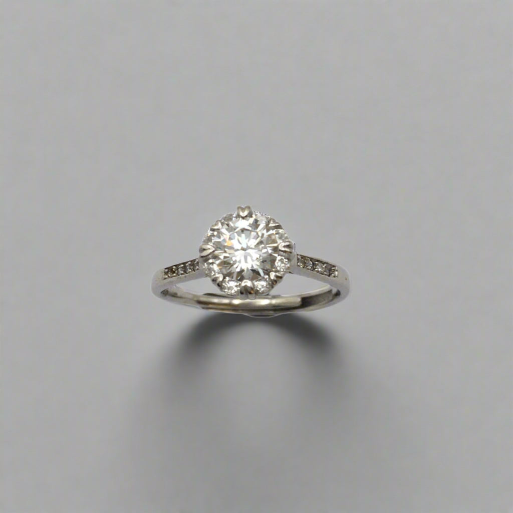 Diamond ring on a white background