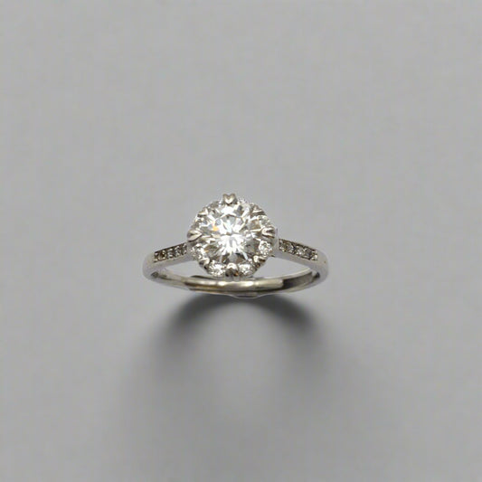 Diamond ring on a white background