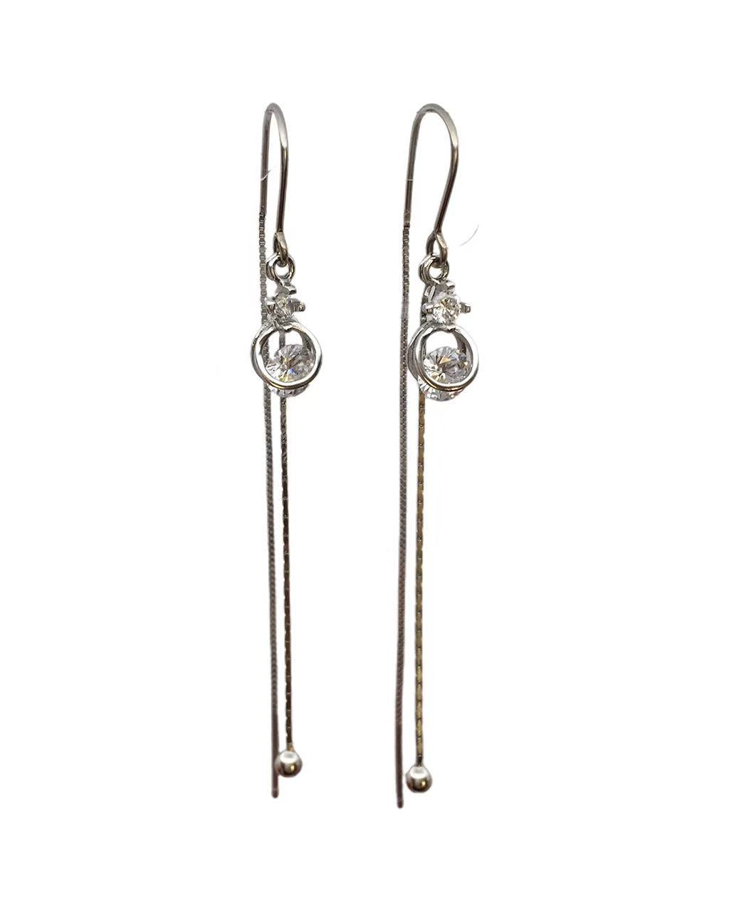 Sterling Silver Pull Through Sui Dhaga Earrings