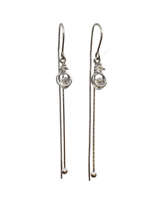 Sterling Silver Pull Through Sui Dhaga Earrings