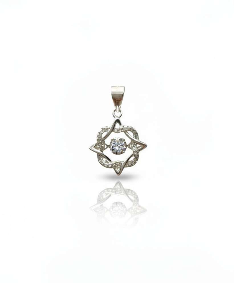 Diamond pendant on a white background