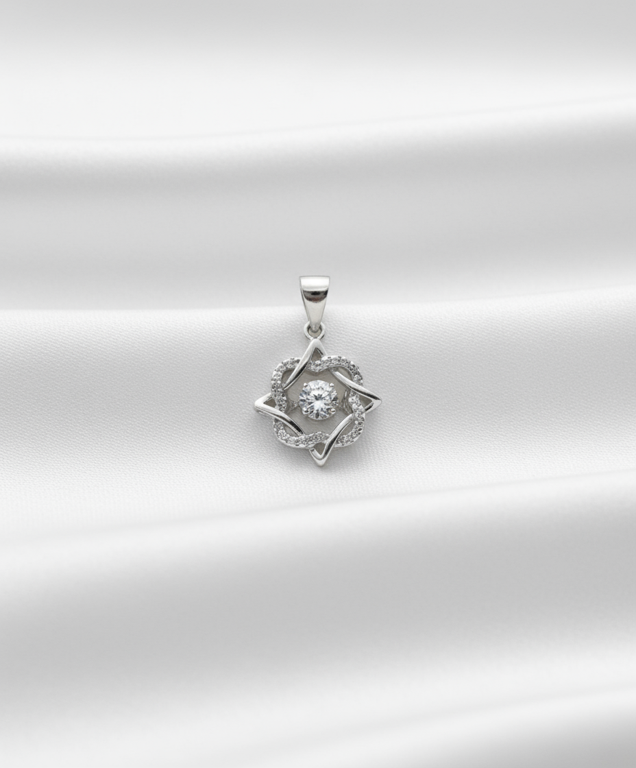 Diamond pendant on a white background