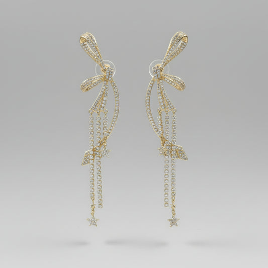 Hand Craft bow-shaped drop earrings