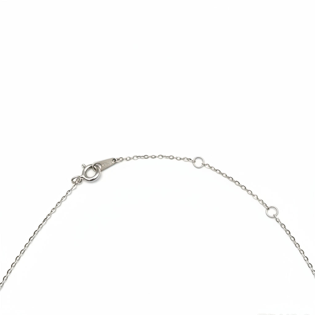 Sterling Silver Flower Zircon Necklace