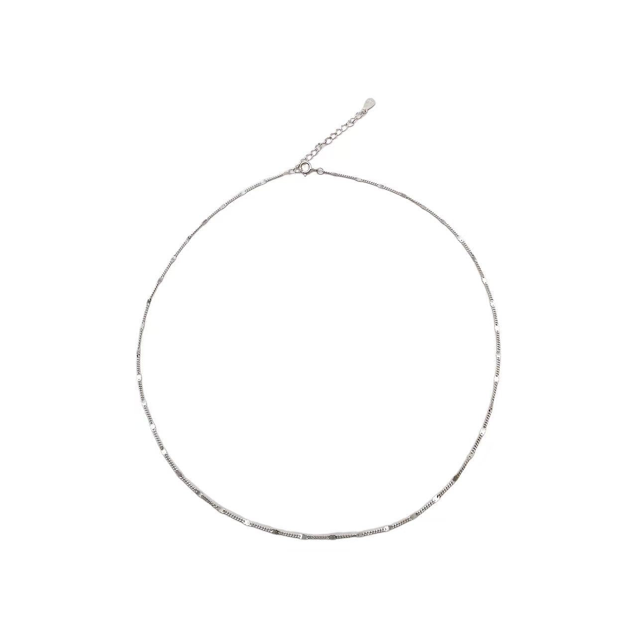 Sterling Silver Link Chain Valentino Style Necklace