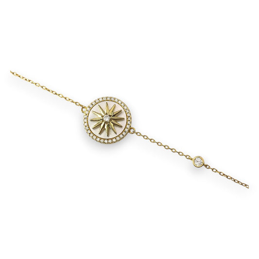 Sterling Silver Gold Plated Star Diamante Bracelets