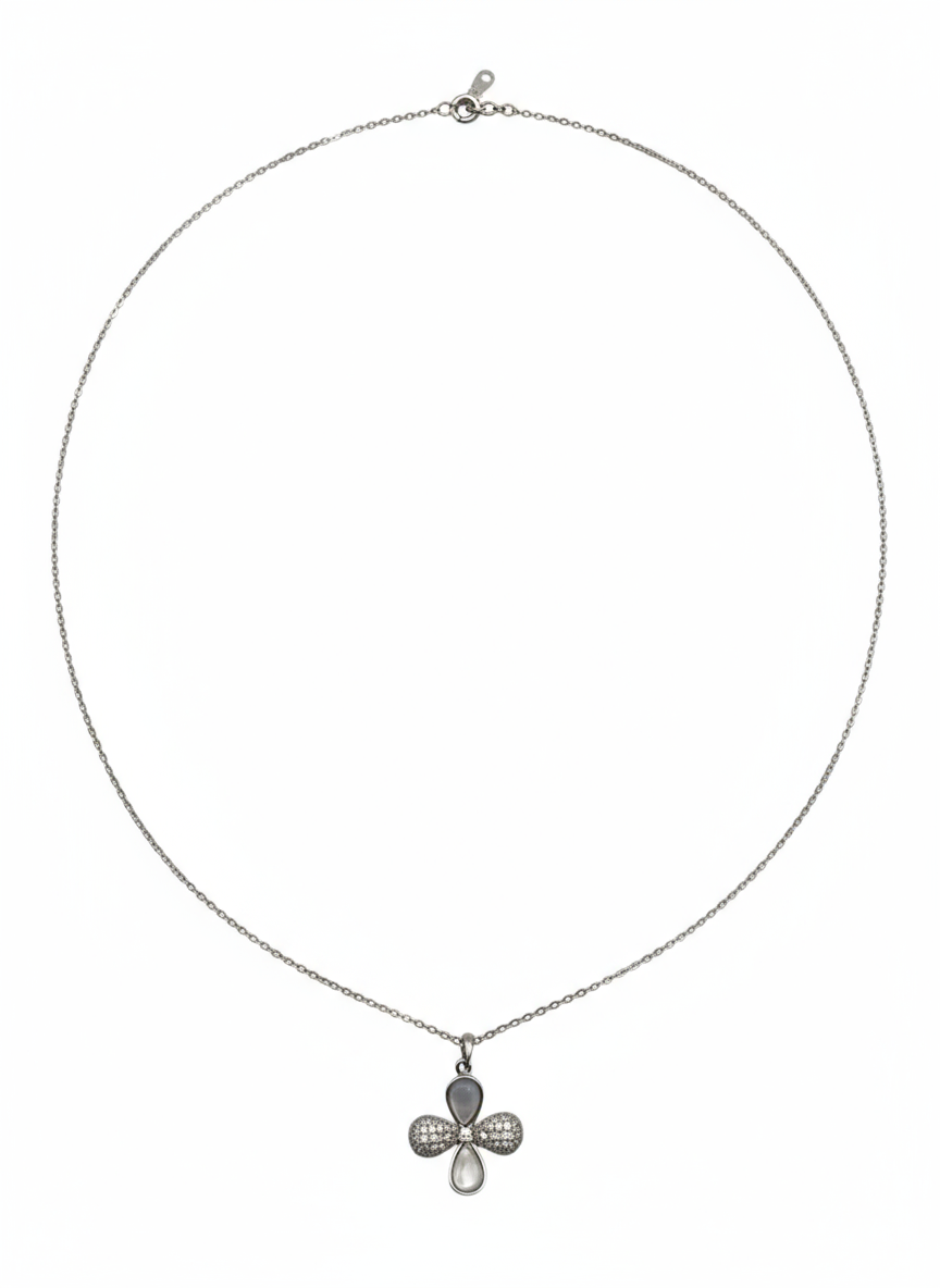 Necklace with a pendant on a white background