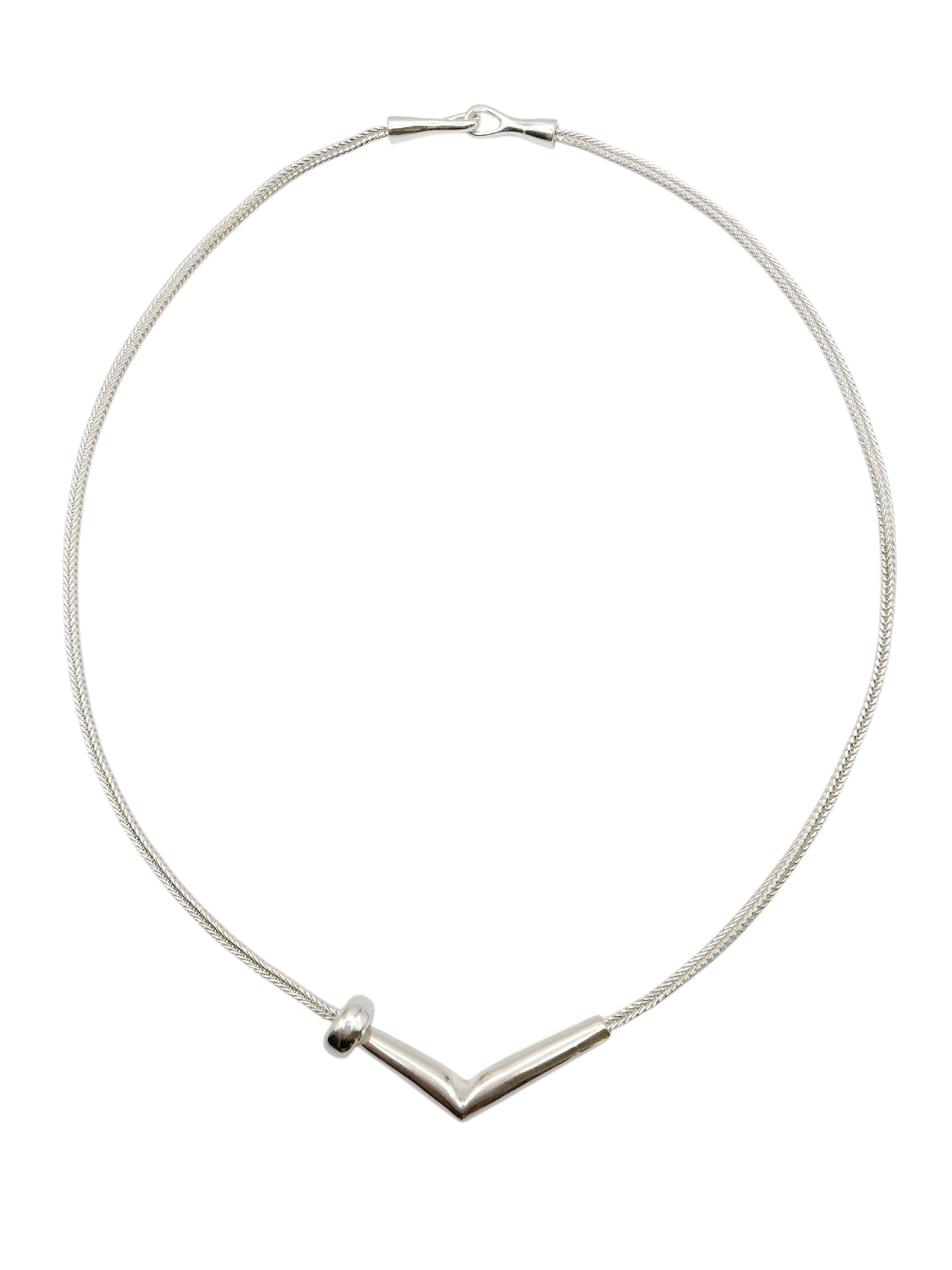Sterling Silver V-shaped pendant Necklace