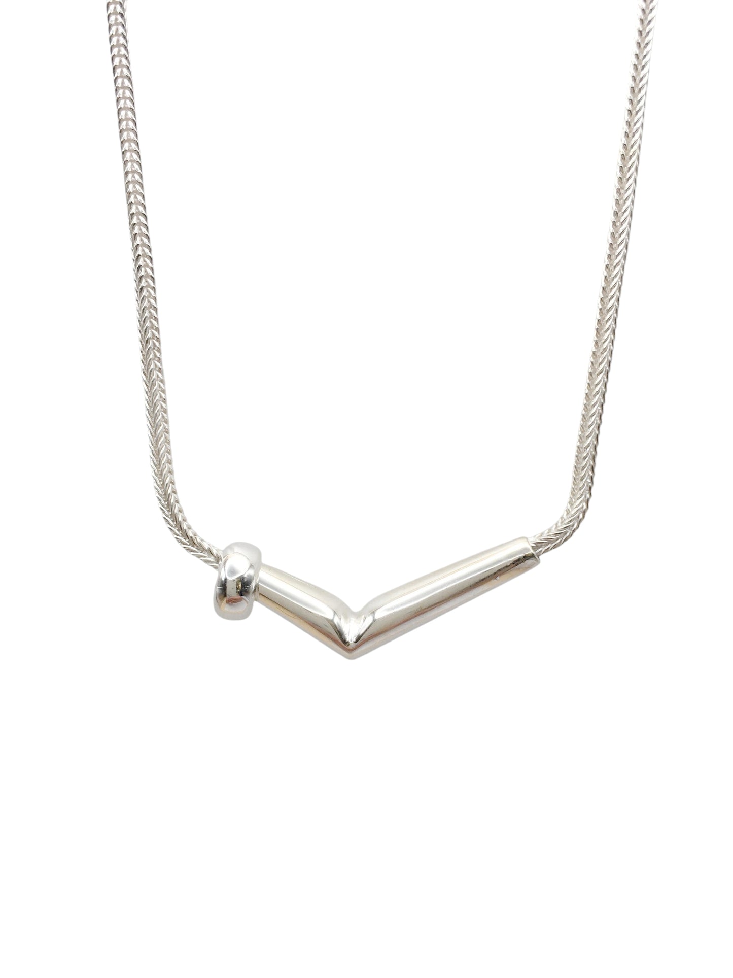 Sterling Silver V-shaped pendant Necklace