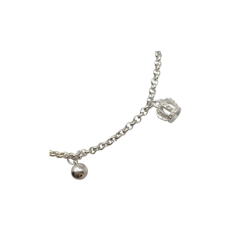 Sterling Silver Crown and Ball Pendant Bracelets
