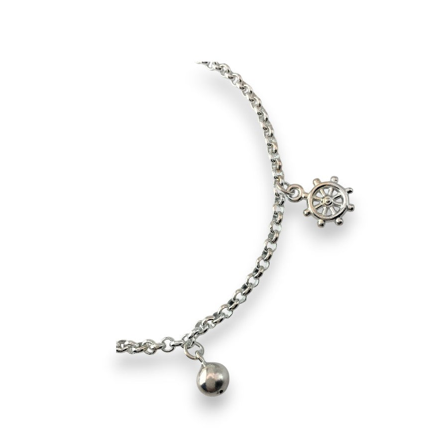 Sterling Silver Helm and Balls Pendant Bracelets