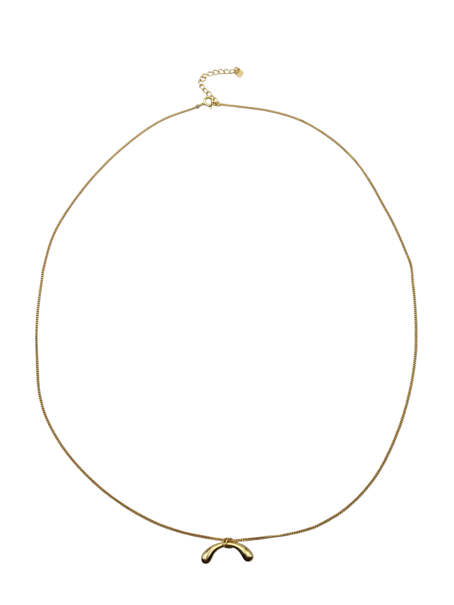 Sterling Silver Gold Plated Telephone Pendant Necklace