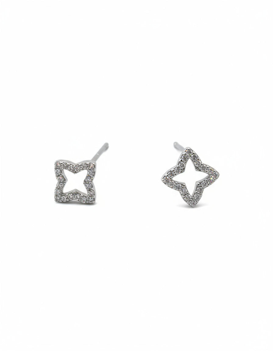 Star-shaped earrings on a white background