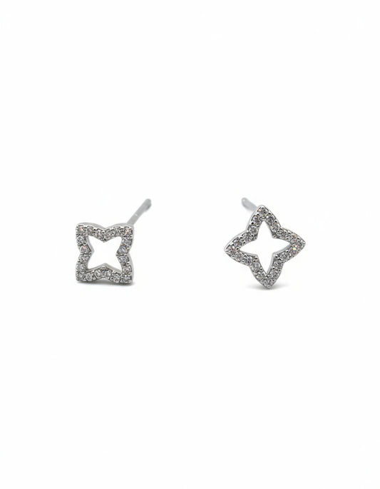 Star-shaped earrings on a white background