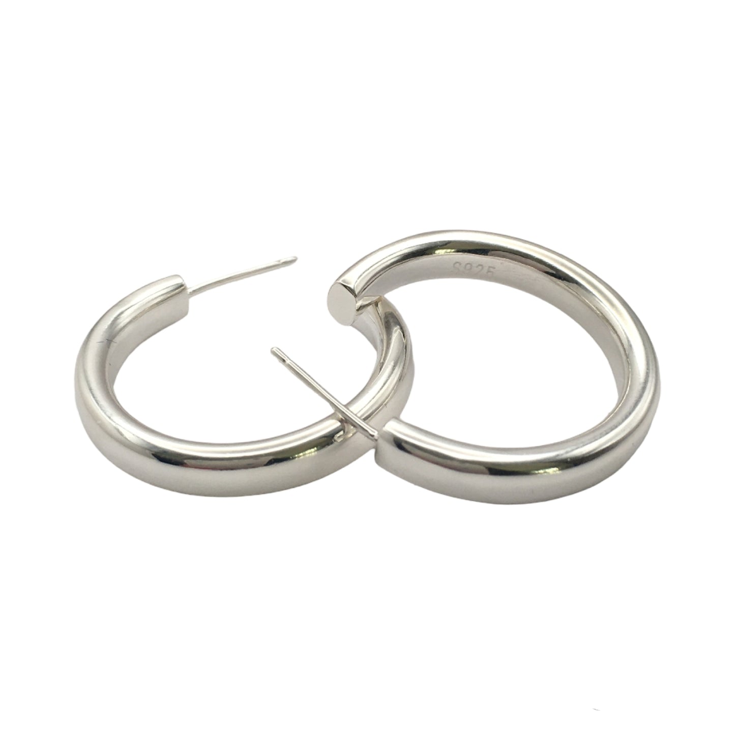 Sterling Silver Plain Hoop Earrings