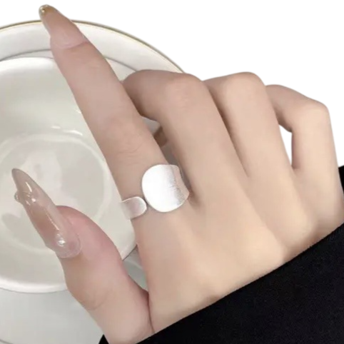 Sterling Silver Wide Band Adjustable Ring