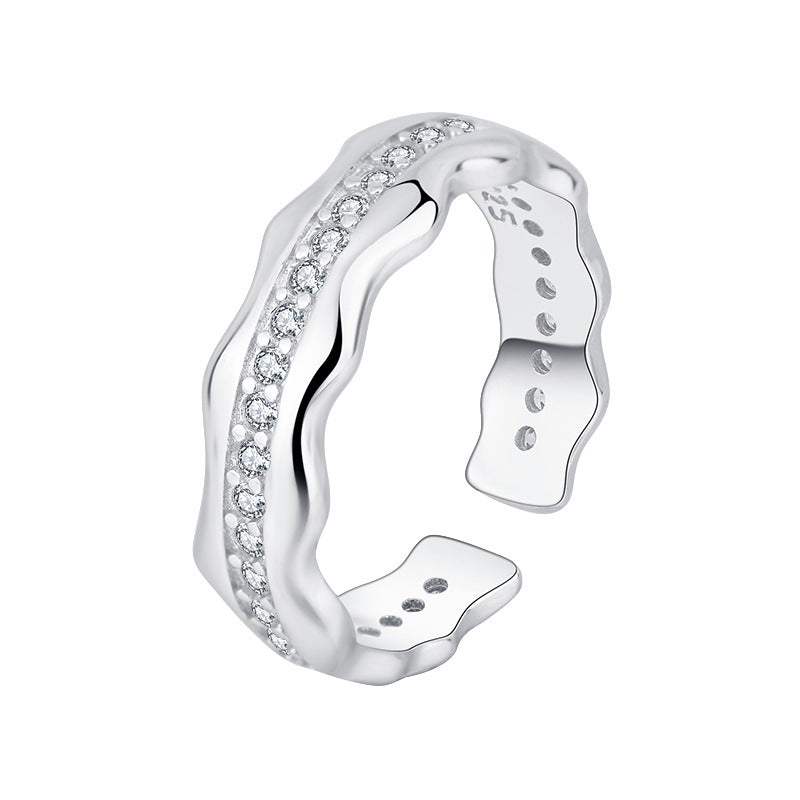 Sterling Silver River Adjustable Ring