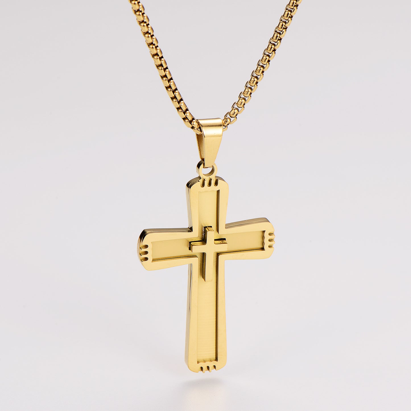 Stainless Steel Cross Pendant Necklace