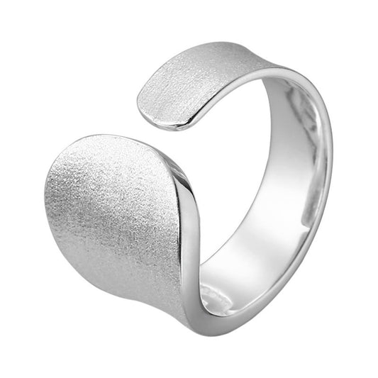 Sterling Silver Wide Band Adjustable Ring
