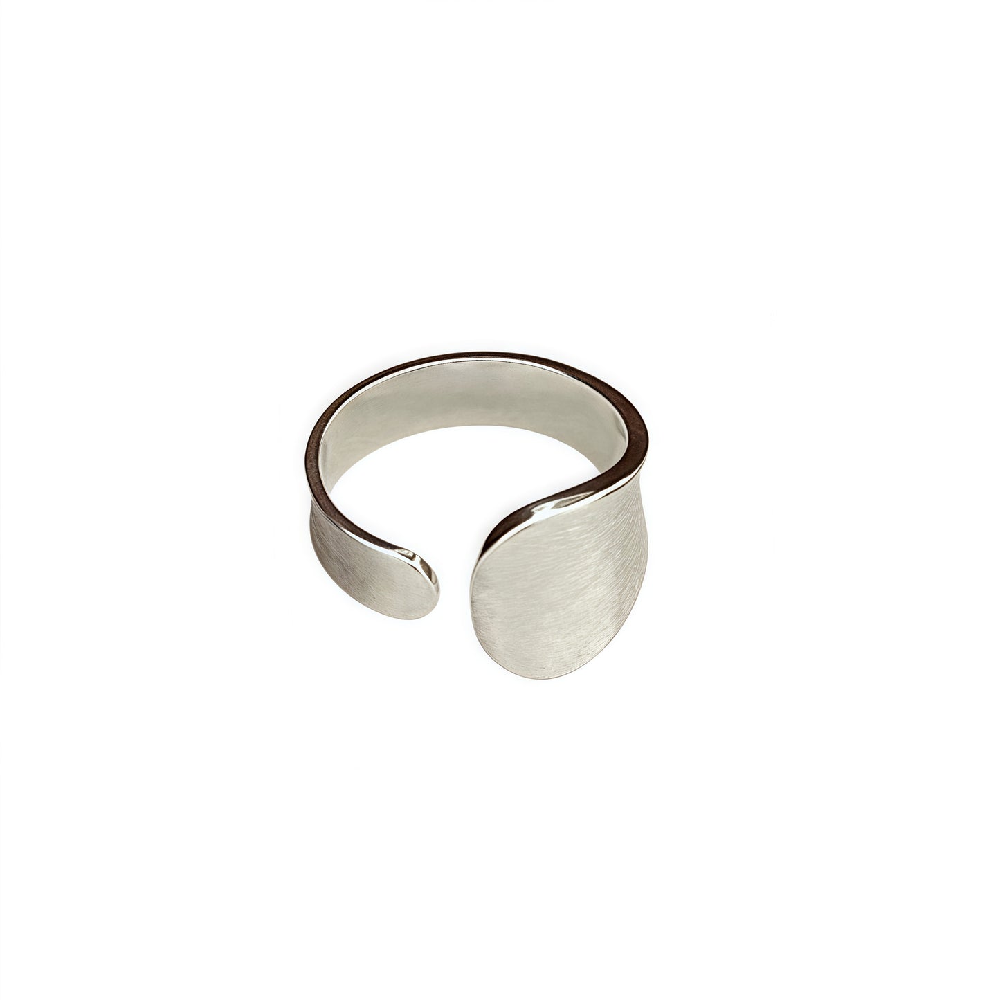 Sterling Silver Wide Band Adjustable Ring