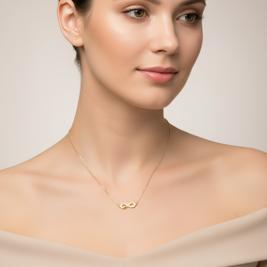 gold infinity pendant necklace