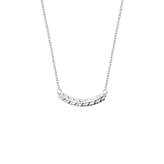 Silver necklace on a white background