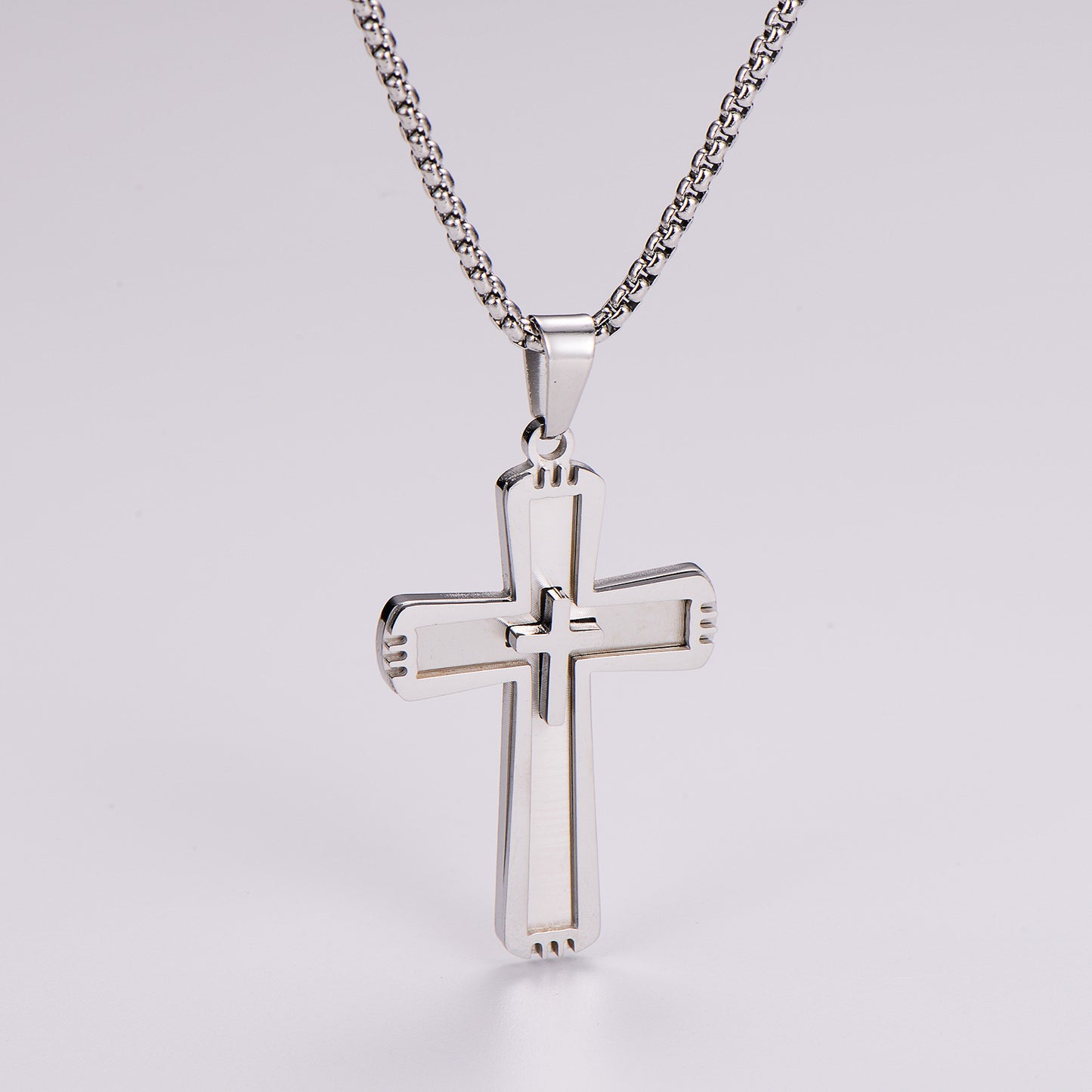 Stainless Steel Cross Pendant Necklace