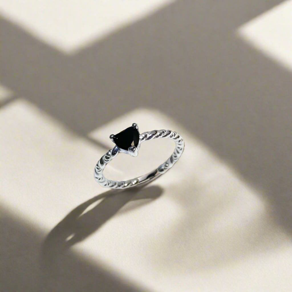 Sterling Sliver Heart Twist Adjustable Ring