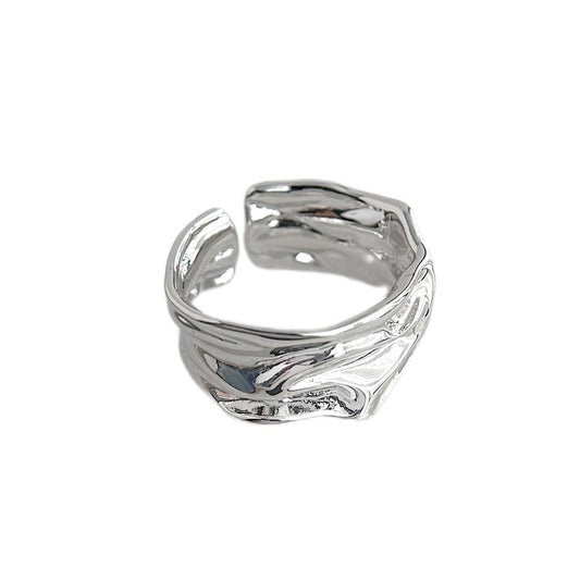 Sterling Silver Geometry Adjustable Ring