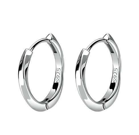 Sterling Silver Twist Design Hoop Earrings