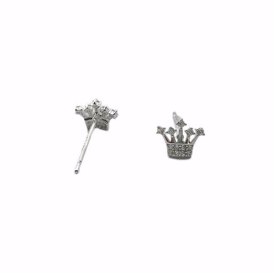 Crown-shaped earrings on a white background