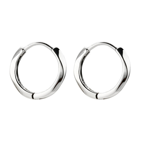 Sterling Silver Twist Design Hoop Earrings