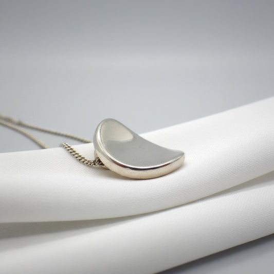 Silver pendant necklace on a white background