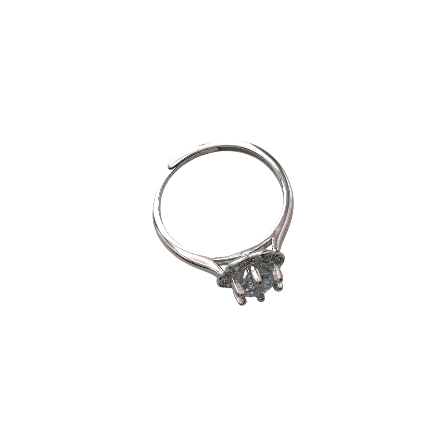 Sterling Sliver Rose Design Adjustable Ring
