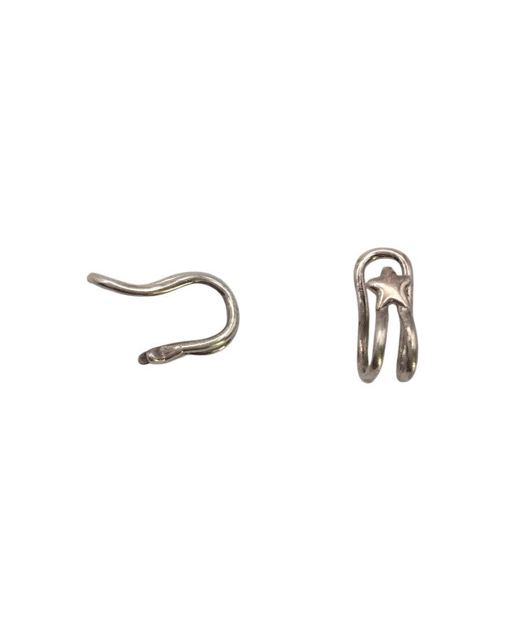 Two silver earring hooks