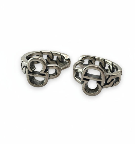 Sterling Silver Chain Link Design  Earrings