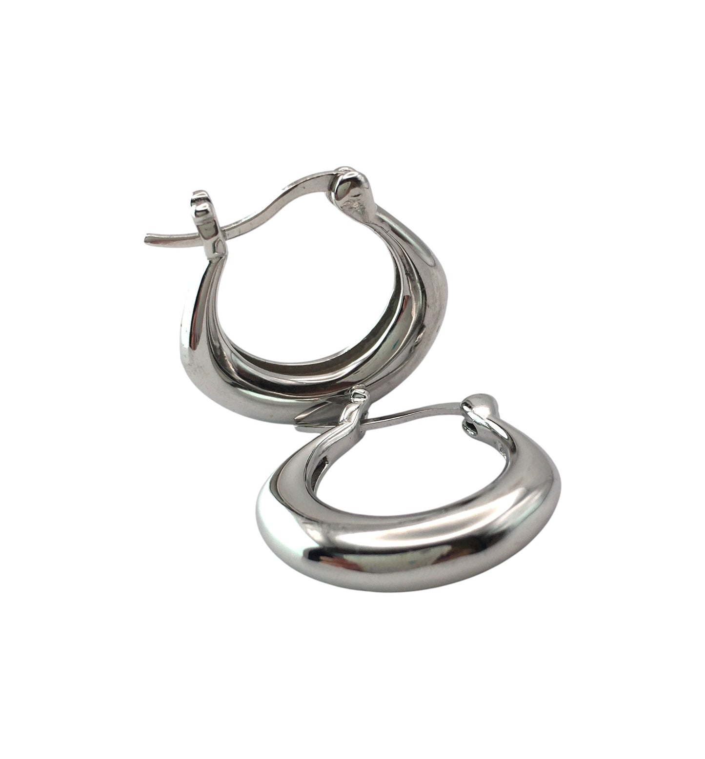 Sterling Silver Chunky Hoop Silver Earrings