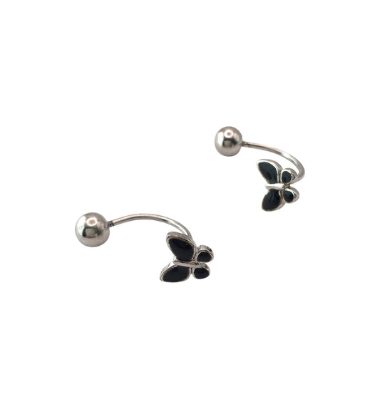 Sterling Silver Butterfly Barbell Earring