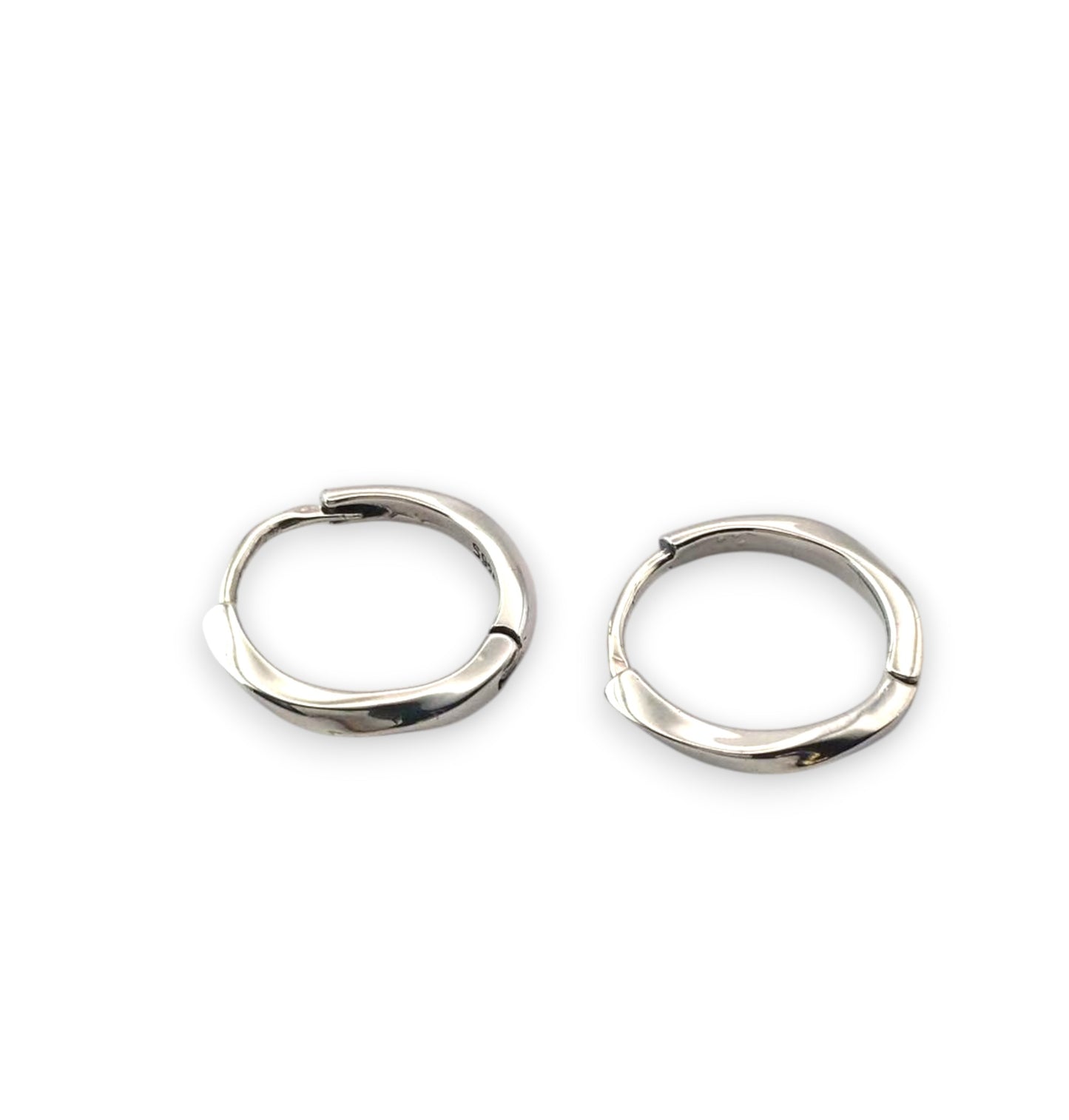 Sterling Silver Twist Design Hoop Earrings