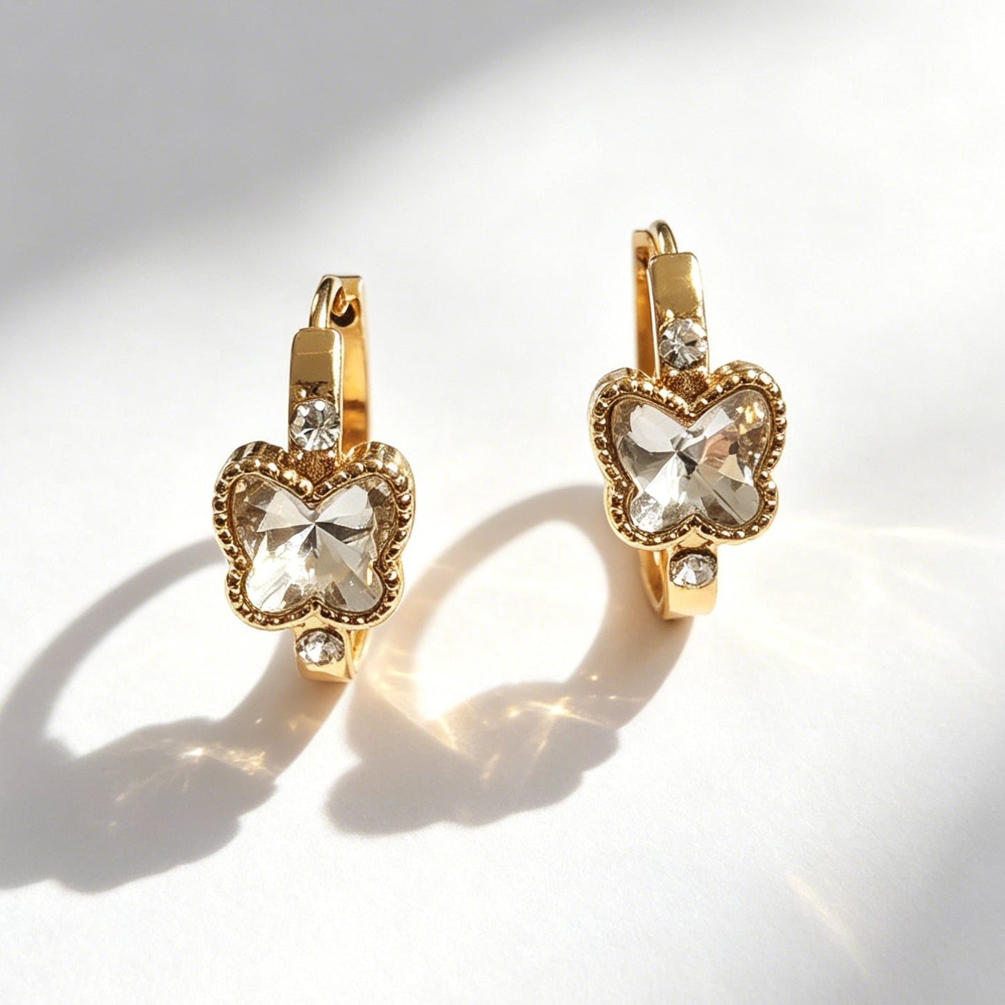 Butterfly Zircon Hoop Waterproof Earrings