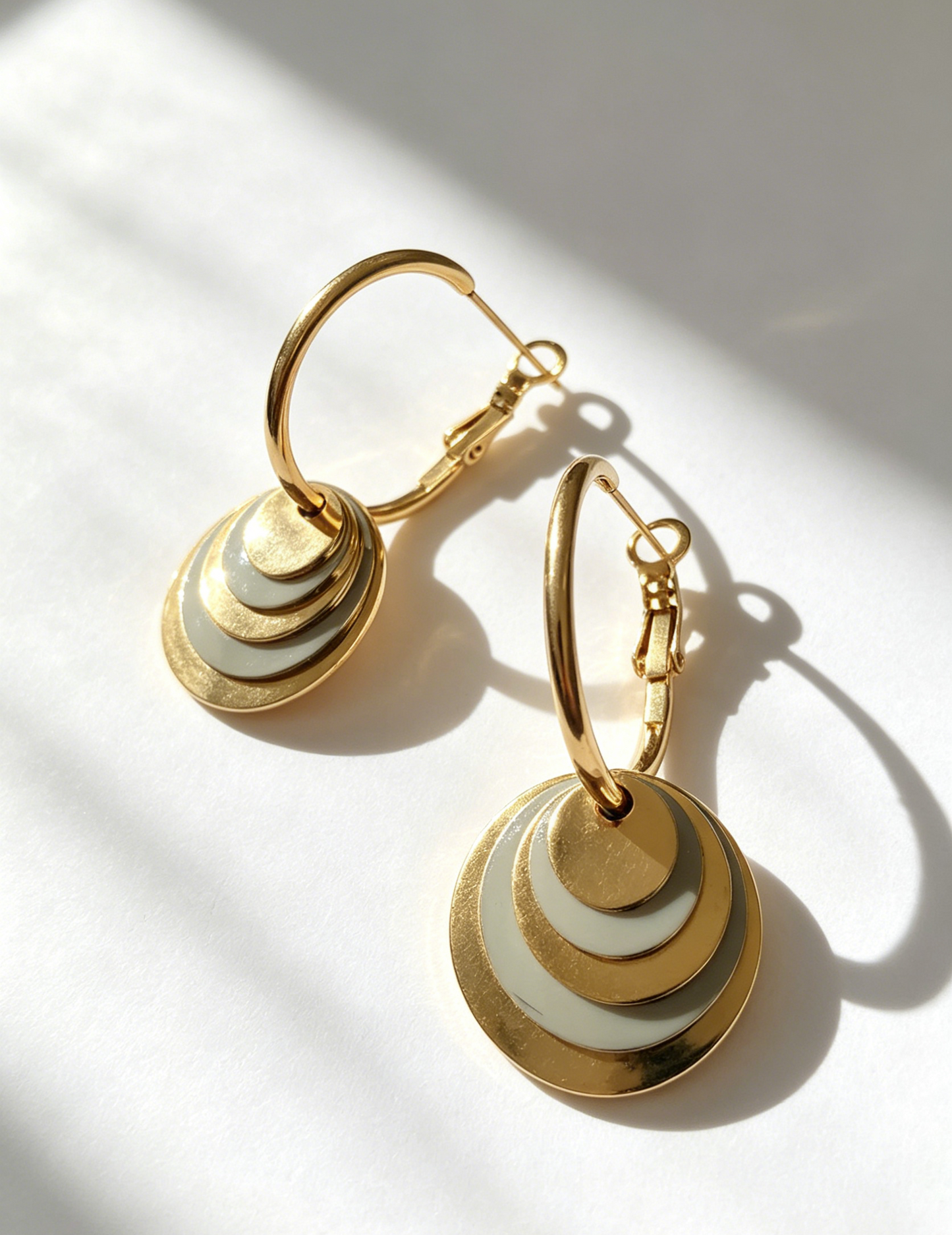 Vintage Metal Layered Waterproof Earrings