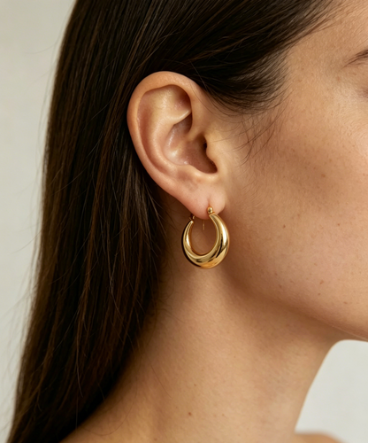 Retro Teardrop-Shaped Hoop Waterproof Earrings