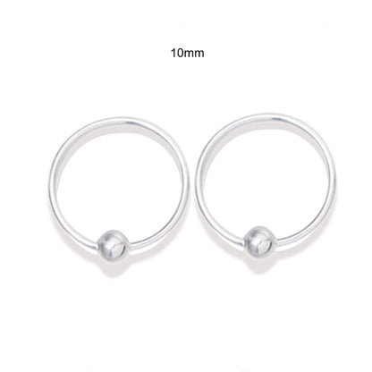 Sterling Silver Ball Closure Ring Earrings