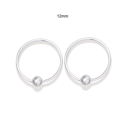 Sterling Silver Ball Closure Ring Earrings