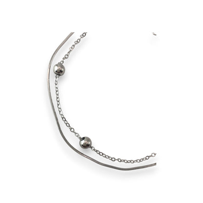 Sterling Silver Double Layered Chain Snake Bracelets